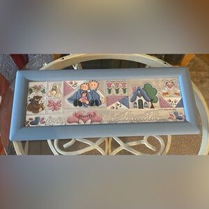 Vintage 94 Folk art or textile art shabby chic country themed farmhouse decor